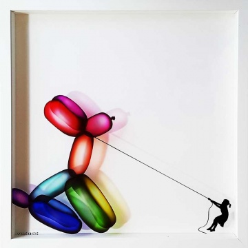 Balloon Dog 2 Print on Glass