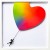 Balloon Heart Rainbow Original Painting on Glass