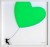 Balloon Heart on Glass (Fluorescent Green)