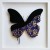 Butterfly Royal Blue-Gold Original Painting on Glass 33x33cm
