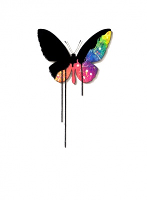 Liquid Glass - Butterfly - Rainbow