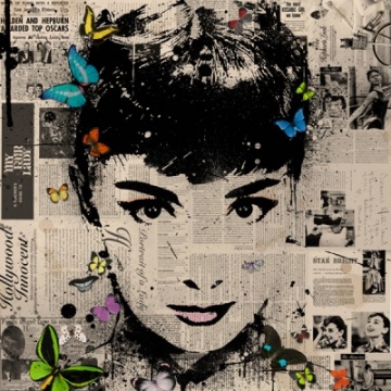 Audrey Hepburn Butterflies 1 MINI Print