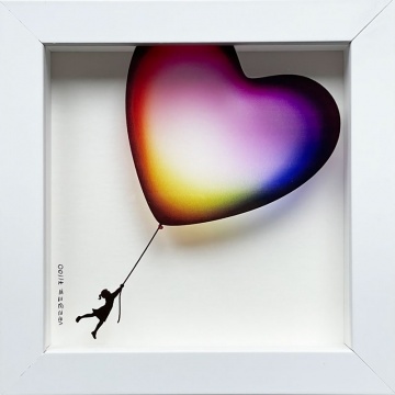 MINI Glass Balloon Heart-Rainbow