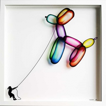 Balloon Dog Print on Glass
