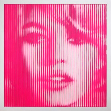 Brigitte Bardot Hot Pink Original Painting on Glass
