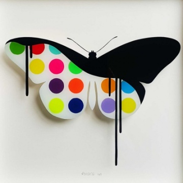 ORIGINAL - Glass Butterfly: Candy 74x74 cm