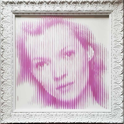 ORIGINAL Kate Moss Pink /Gold on Glass