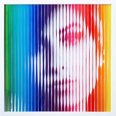 Amy Winehouse (Rainbow) Original Painting on Glass