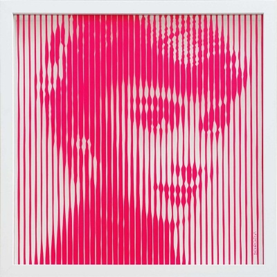 Audrey Hepburn Hot Pink on Glass