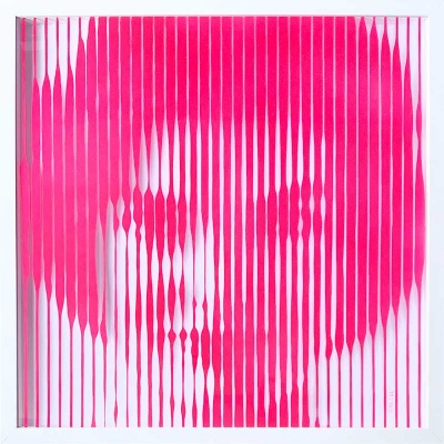 Jackie O sparkling hot pink original painting on glass